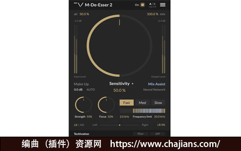 去除“嘶嘶声”插件 Techivation M-De-Esser 2 v.1.0 WIN